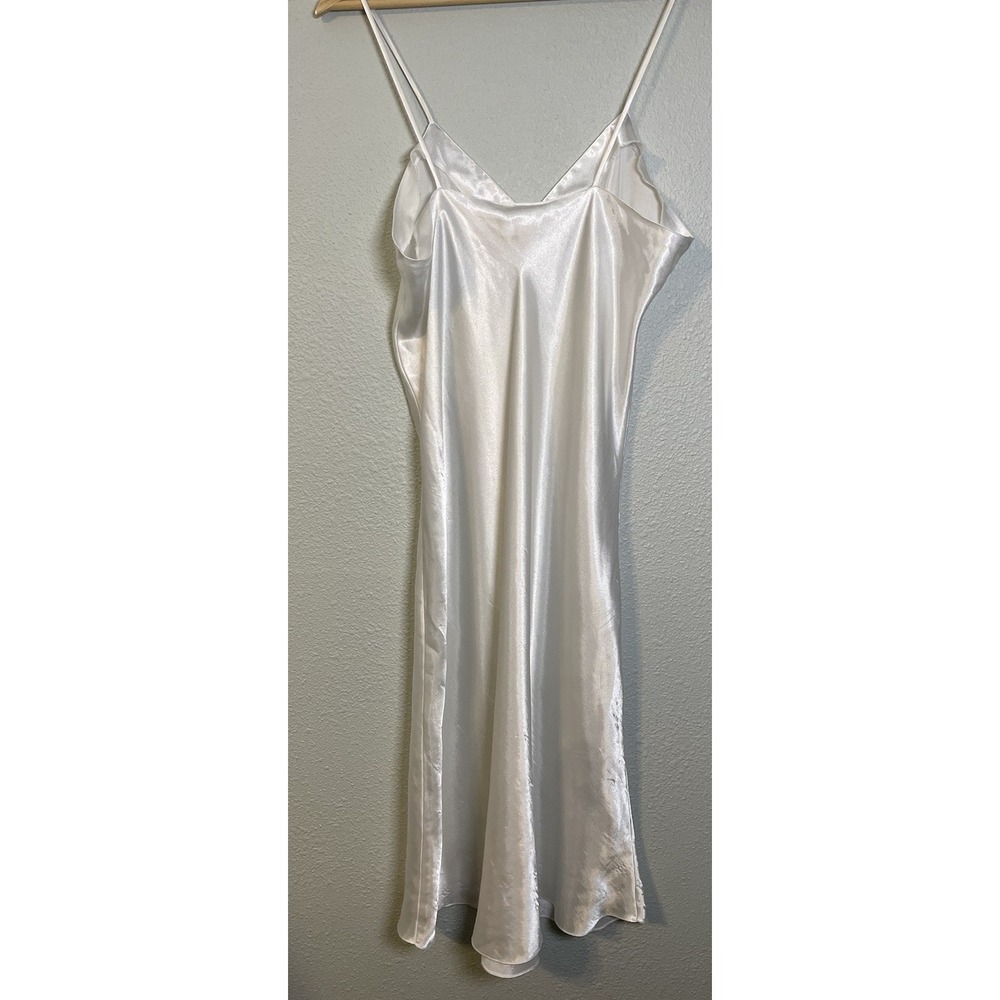 Vintage TJW by Mervyns 90s White Slip‎ Dress Nightgown Large Bridal Valentines - Picture 3 of 8